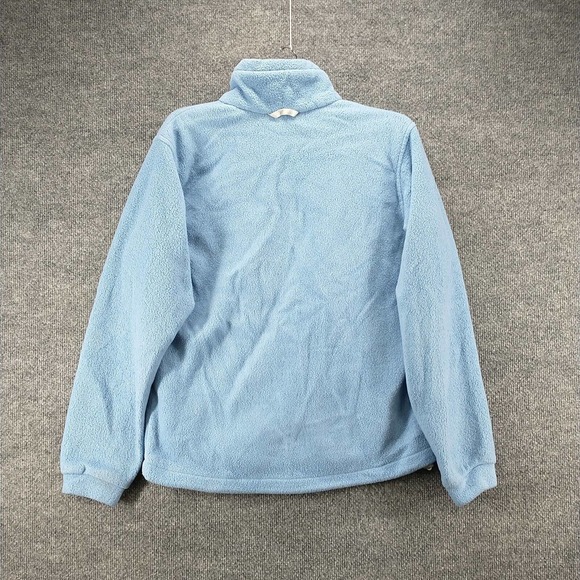 Columbia Interchange Women's Fleece Jacket Blue Medium Logo Front Zip - Picture 9 of 16
